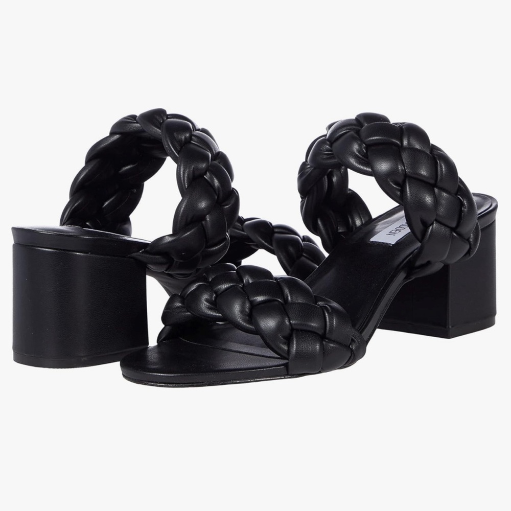 Steve Madden Braided Ideals With Block Heel Size 6.5 Black
